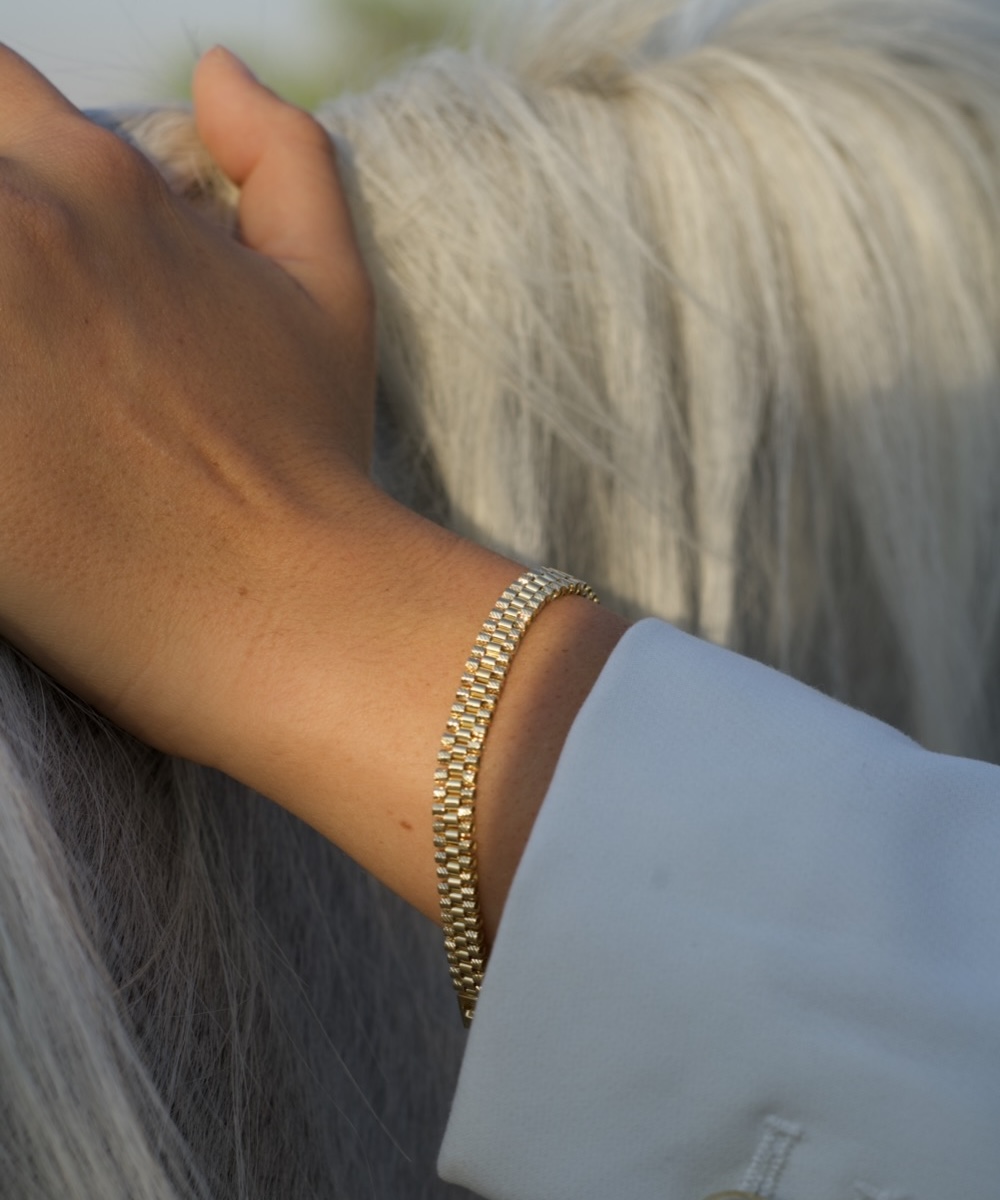 【美品】oeau diamond cut chain / bracelet Diamond-Cut Precision Link Bracelet - Aurau